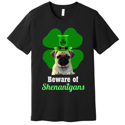 Pugs St. Patrick's Day Hat Funny Shenanigans Premium T-Shirt