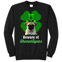 Pugs St. Patrick's Day Hat Funny Shenanigans Tall Sweatshirt