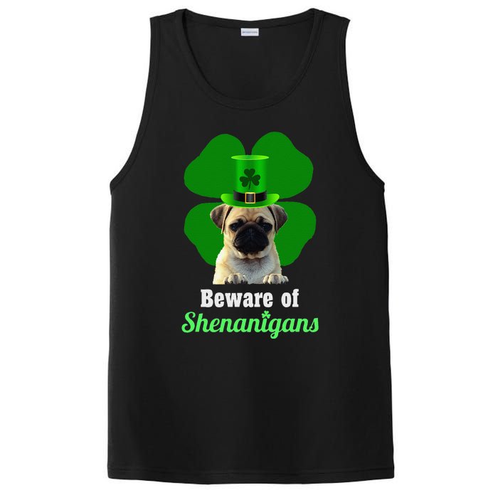 Pugs St. Patrick's Day Hat Funny Shenanigans PosiCharge Competitor Tank