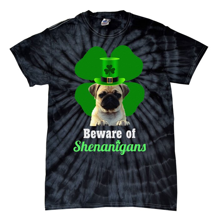 Pugs St. Patrick's Day Hat Funny Shenanigans Tie-Dye T-Shirt