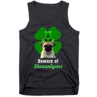 Pugs St. Patrick's Day Hat Funny Shenanigans Tank Top