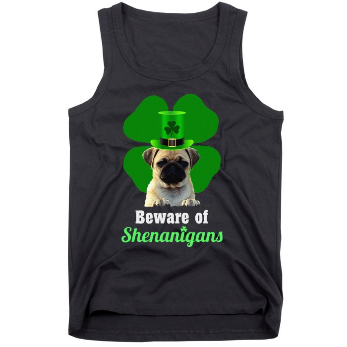 Pugs St. Patrick's Day Hat Funny Shenanigans Tank Top