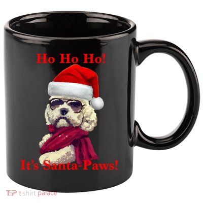 Poodle Santa Paws Gift 11oz C Handle Ceramic Mug
