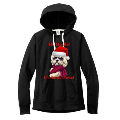 Poodle Santa Paws Gift Women's Fleece Hoodie