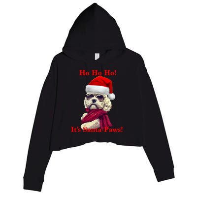 Poodle Santa Paws Gift Crop Fleece Hoodie