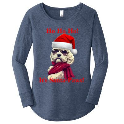 Poodle Santa Paws Gift Women's Perfect Tri Tunic Long Sleeve Shirt