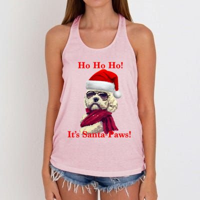 Poodle Santa Paws Gift Women's Knotted Racerback Tank