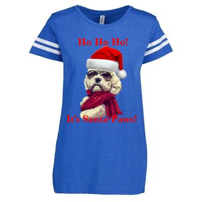 Poodle Santa Paws Gift Enza Ladies Jersey Football T-Shirt