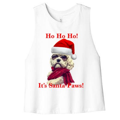 Poodle Santa Paws Gift Women's Racerback Cropped Tank