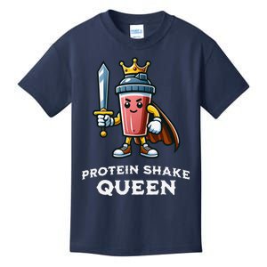 Protein Shake Queen Funny Healthy Drink Weightlifter Fitness Kids T-Shirt