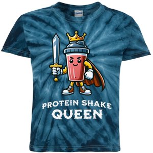 Protein Shake Queen Funny Healthy Drink Weightlifter Fitness Kids Tie-Dye T-Shirt