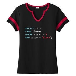 Programmer SQL Query Geek Database Coding Ladies Halftime Notch Neck Tee