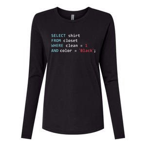 Programmer SQL Query Geek Database Coding Womens Cotton Relaxed Long Sleeve T-Shirt