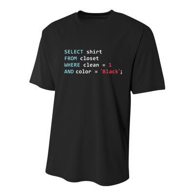 Programmer SQL Query Geek Database Coding Youth Performance Sprint T-Shirt