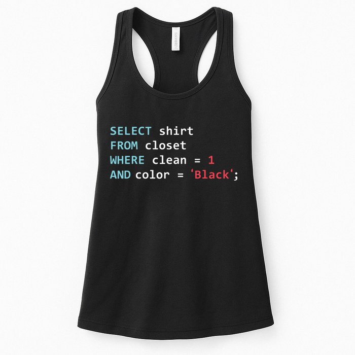 Programmer SQL Query Geek Database Coding Women's Racerback Tank