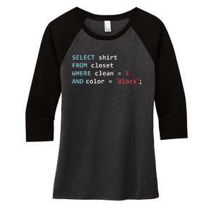 Programmer SQL Query Geek Database Coding Women's Tri-Blend 3/4-Sleeve Raglan Shirt