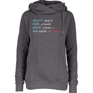 Programmer SQL Query Geek Database Coding Womens Funnel Neck Pullover Hood