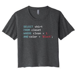 Programmer SQL Query Geek Database Coding Women's Crop Top Tee