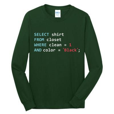 Programmer SQL Query Geek Database Coding Tall Long Sleeve T-Shirt