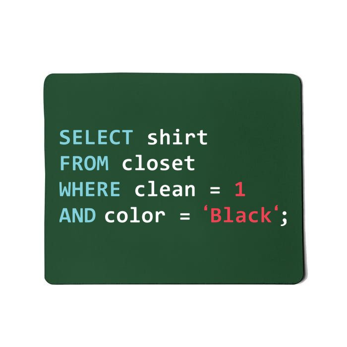 Programmer SQL Query Geek Database Coding Mousepad