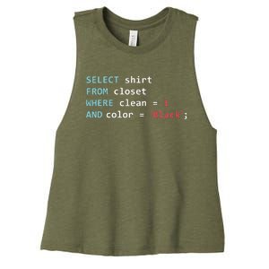 Programmer SQL Query Geek Database Coding Women's Racerback Cropped Tank