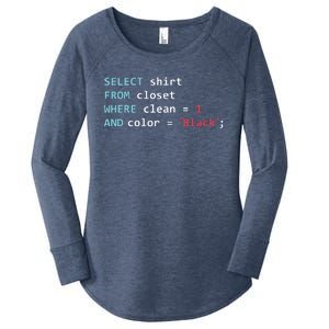 Programmer SQL Query Geek Database Coding Women's Perfect Tri Tunic Long Sleeve Shirt