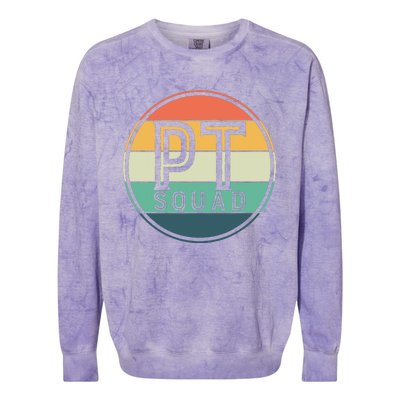 PT Squad Retro Physical Therapy Colorblast Crewneck Sweatshirt