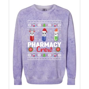 Pills Snow Reindeer Santa Claus Xmas Pharmacy Crew Great Gift Colorblast Crewneck Sweatshirt