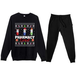 Pills Snow Reindeer Santa Claus Xmas Pharmacy Crew Great Gift Premium Crewneck Sweatsuit Set