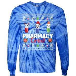 Pills Snow Reindeer Santa Claus Xmas Pharmacy Crew Great Gift Tie-Dye Long Sleeve Shirt