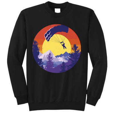 Parachute Skydiving Retro Sunset Sweatshirt