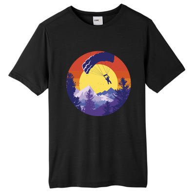 Parachute Skydiving Retro Sunset Tall Fusion ChromaSoft Performance T-Shirt