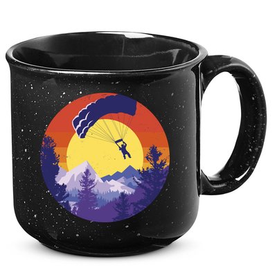 Parachute Skydiving Retro Sunset 15oz Campfire Ceramic Mug