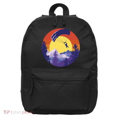 Parachute Skydiving Retro Sunset 16 in Basic Backpack