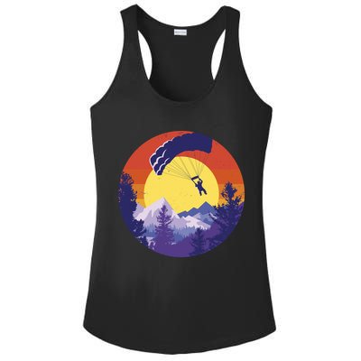 Parachute Skydiving Retro Sunset Ladies PosiCharge Competitor Racerback Tank