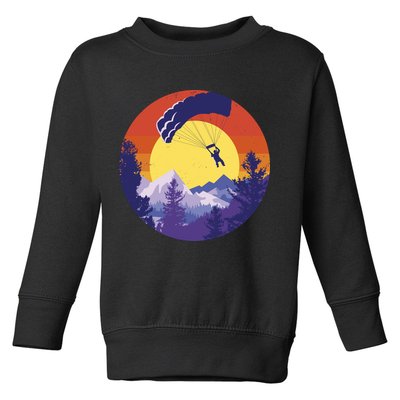 Parachute Skydiving Retro Sunset Toddler Sweatshirt