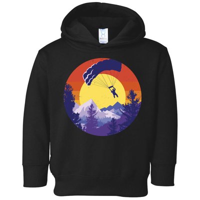 Parachute Skydiving Retro Sunset Toddler Hoodie