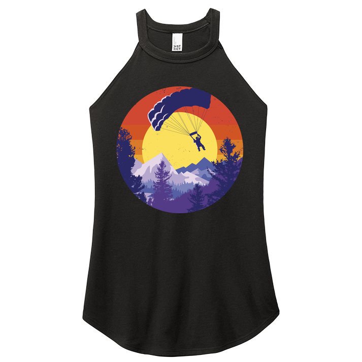 Parachute Skydiving Retro Sunset Women's Perfect Tri Rocker Tank