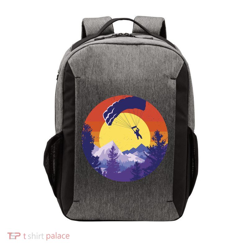 Parachute Skydiving Retro Sunset Vector Backpack