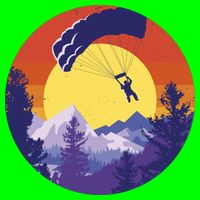 Parachute Skydiving Retro Sunset Bag