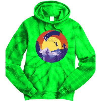 Parachute Skydiving Retro Sunset Tie Dye Hoodie