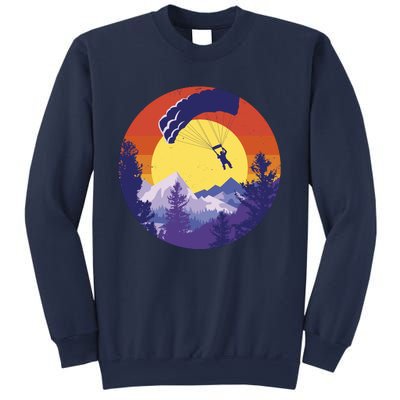 Parachute Skydiving Retro Sunset Sweatshirt