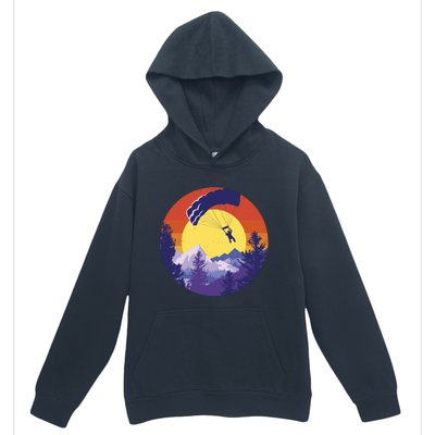 Parachute Skydiving Retro Sunset Urban Pullover Hoodie