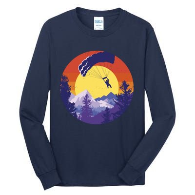 Parachute Skydiving Retro Sunset Tall Long Sleeve T-Shirt