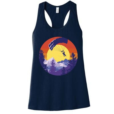 Parachute Skydiving Retro Sunset Women's Racerback Tank