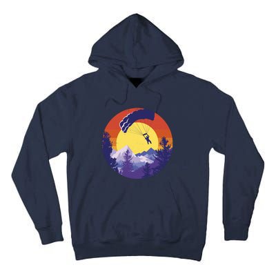 Parachute Skydiving Retro Sunset Tall Hoodie