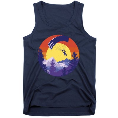 Parachute Skydiving Retro Sunset Tank Top