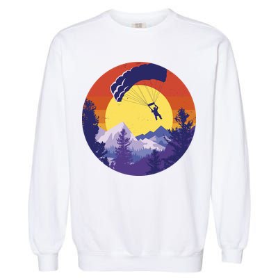 Parachute Skydiving Retro Sunset Garment-Dyed Sweatshirt