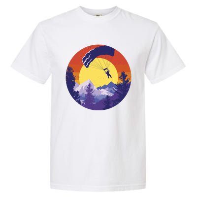 Parachute Skydiving Retro Sunset Garment-Dyed Heavyweight T-Shirt