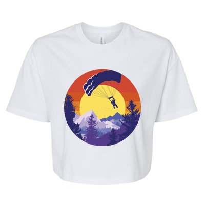 Parachute Skydiving Retro Sunset Bella+Canvas Jersey Crop Tee